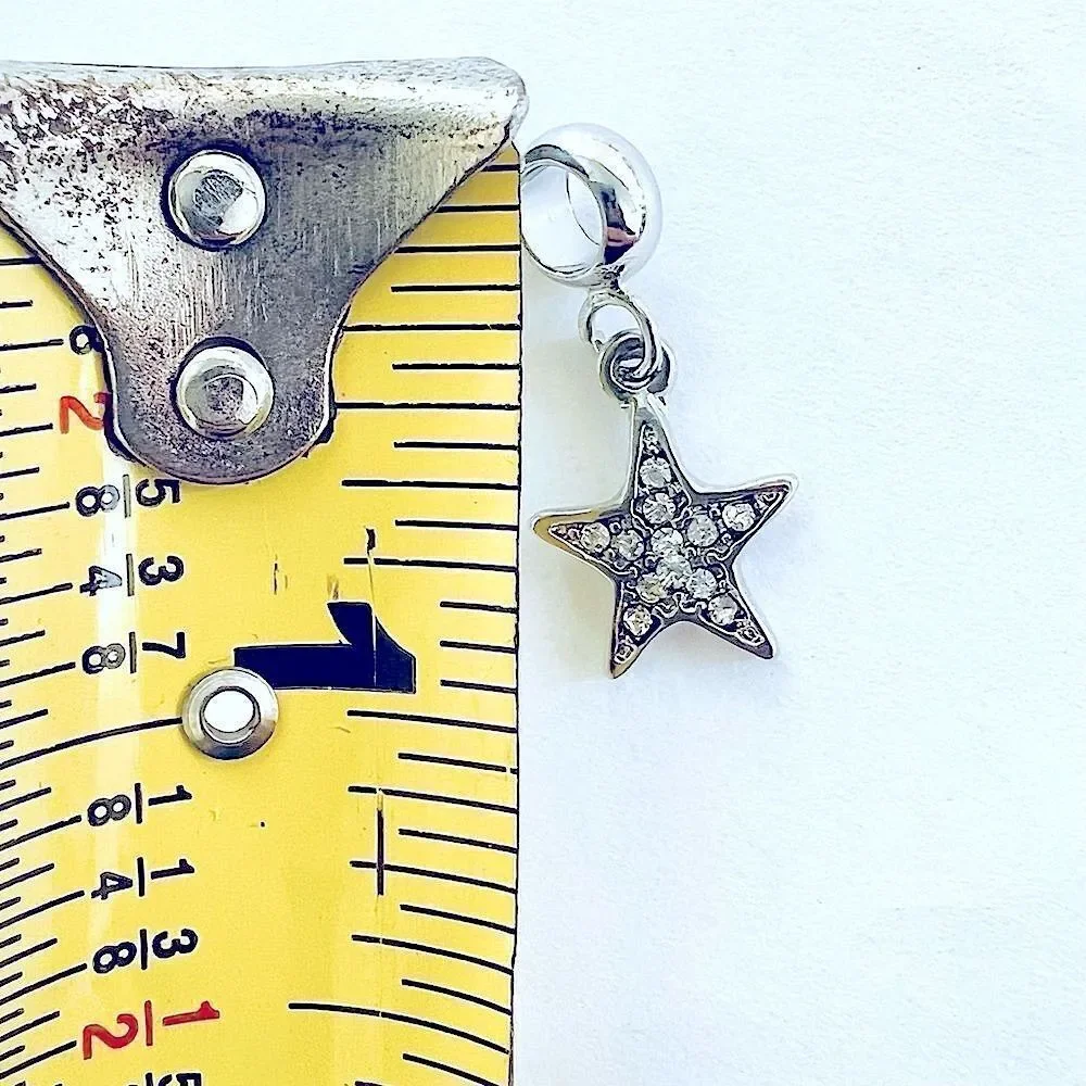 Silver Star Rhinestone Charm
